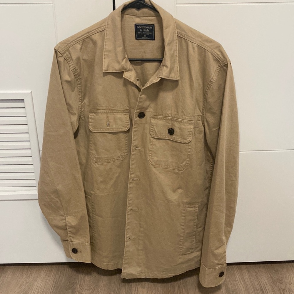 Abercrombie & Fitch Tan Lightweight Shirt Jacket